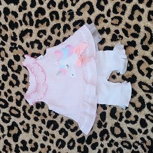 Little Lass Baby girls  Unicorn 2 piece set with pants